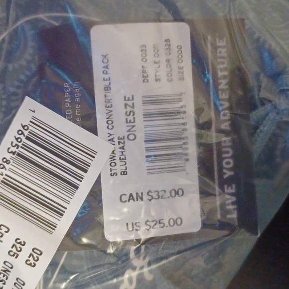 New Eddie Bauer Blue Haze Stowaway Packable Waistpack - Picture 3 of 3